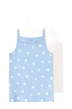 Wehkamp NAME IT KIDS singlet - lichtblauw/lichtroze/wit (set van 2) aanbieding