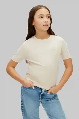 Wehkamp Calvin Klein T-shirt ecru aanbieding