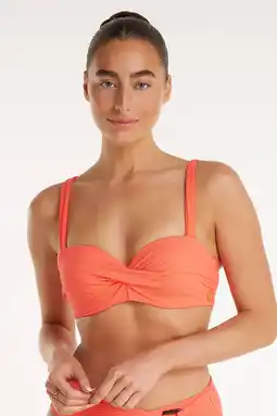 Wehkamp ten Cate Beach TC WOW voorgevormde beugel bikinitop met textuur oranje aanbieding
