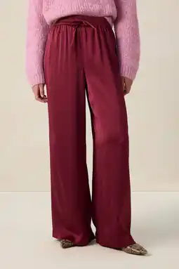 Wehkamp Sissy-Boy wide leg highwaist casual broek donkerrood aanbieding