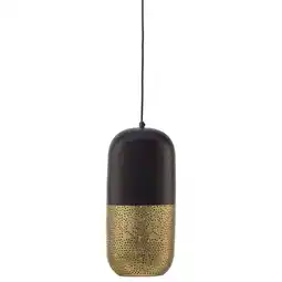Wehkamp WOOOD Tirsa Hanglamp - Metaal - Zwart/Brass - 46x20x20 aanbieding