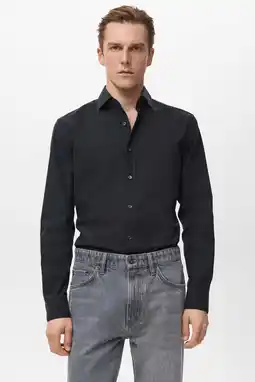 Wehkamp Mango Man Slim zakelijk overhemd zwart aanbieding
