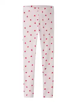Wehkamp NAME IT MINI slim legging met hartjes roze aanbieding