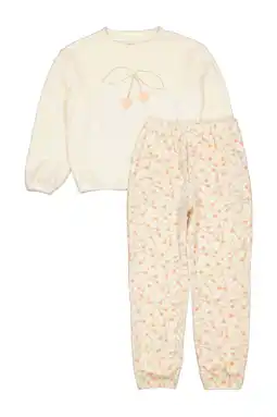 Wehkamp Quapi pyjamaset met all over print ecru/oranje aanbieding