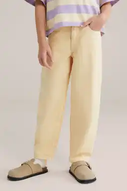 Wehkamp WE Fashion Blue Ridge highwaist barrel jeans lichtgeel aanbieding