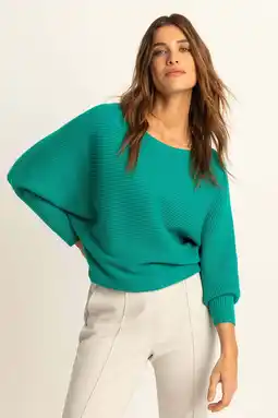 Wehkamp Expresso trui groen rib gebreid aanbieding