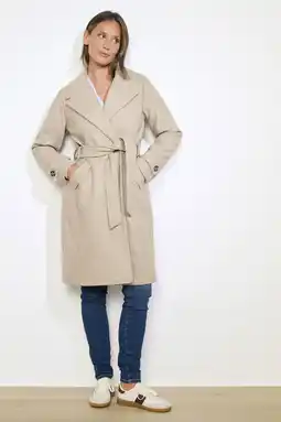 Wehkamp LOLALIZA wollen manteljas beige aanbieding