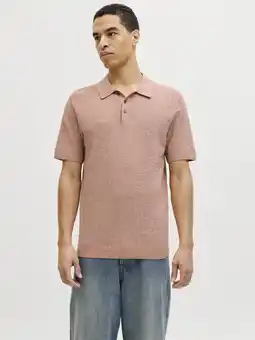 Wehkamp JACK & JONES PREMIUM regular polo roze gebreid aanbieding