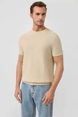 Wehkamp s.Oliver BLACK LABEL regular T-shirt gebreid beige aanbieding