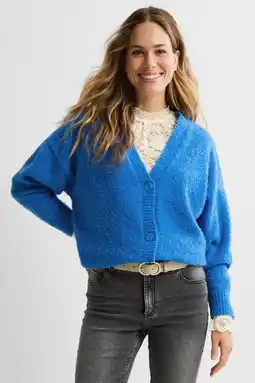 Wehkamp Anytime gebreide vest blauw aanbieding