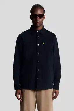 Wehkamp Lyle & Scott relaxed casual overhemd met textuur donkerblauw aanbieding
