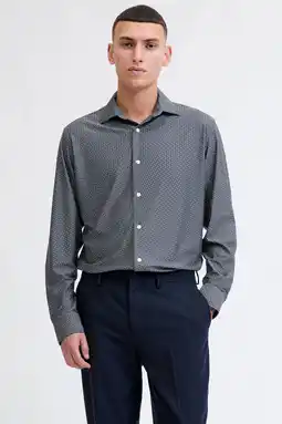 Wehkamp JACK & JONES PREMIUM super slim casual overhemd donkerblauw aanbieding