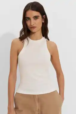 Wehkamp Ruby rib gebreid singlet wit aanbieding