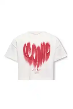 Wehkamp KIDS ONLY GIRL T-shirt wit/rood aanbieding