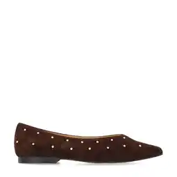 Wehkamp Manfield suède loafers met studs donkerbruin aanbieding