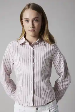 Wehkamp LMTD gestreepte blouse lichtroze aanbieding