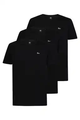 Wehkamp Petrol Industries regular T-shirt zwart - (set van3) aanbieding