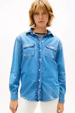 Wehkamp Tommy Jeans blouse medium blue denim aanbieding
