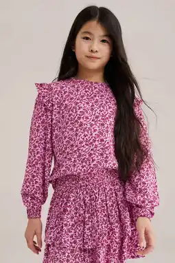 Wehkamp WE Fashion gebloemde blousetop roze aanbieding