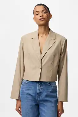 Wehkamp PIECES cropped blazer grijsbruin aanbieding