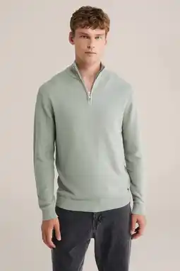 Wehkamp WE Fashion trui rib gebreid grijsgroen aanbieding