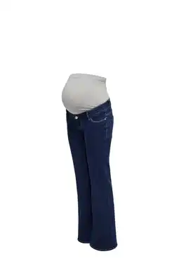 Wehkamp ONLY MATERNITY highwaist zwangerschaps flared jeans dark blue denim aanbieding