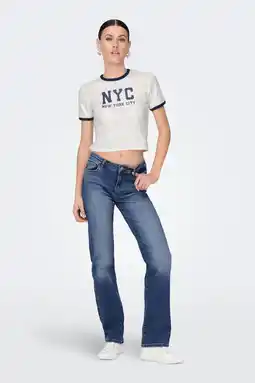 Wehkamp ONLY straight leg jeans ONLALICIA medium blue denim aanbieding