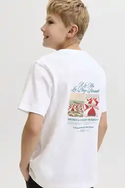 Wehkamp JACK & JONES JUNIOR T-shirt met backprint wit aanbieding