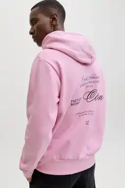 Wehkamp JACK & JONES hoodie met backprint roze aanbieding