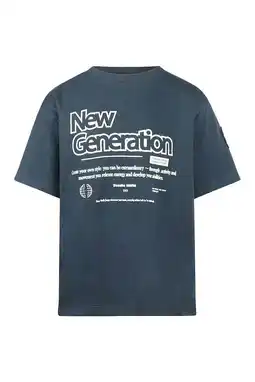 Wehkamp No Way Monday T-shirt met backprint donkerblauw aanbieding