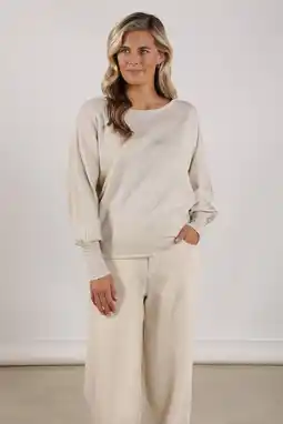 Wehkamp NUKUS pullover zand met lurex aanbieding