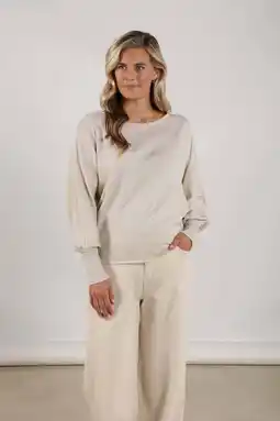Wehkamp NUKUS pullover zand met lurex aanbieding