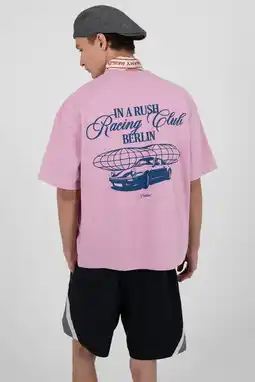 Wehkamp Prohibited oversized T-shirt met backprint roze aanbieding