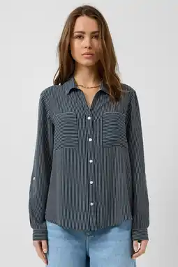Wehkamp QS gestreepte blouse donkerblauw aanbieding