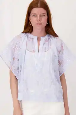Wehkamp Zusss gebloemde top lichtblauw aanbieding