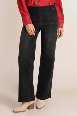 Wehkamp Ivy Beau wide leg jeans zwart aanbieding