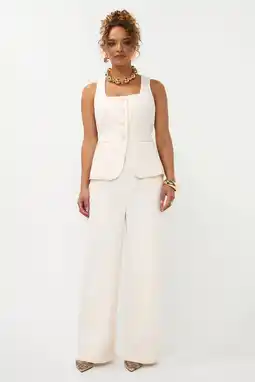 Wehkamp Ydence highwaist broek ecru Tall aanbieding