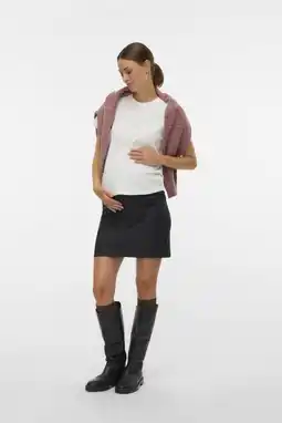 Wehkamp MAMALICIOUS imitatieleren zwangerschaps rok zwart aanbieding