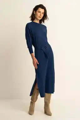 Wehkamp Expresso midi jurk donkerblauw aanbieding