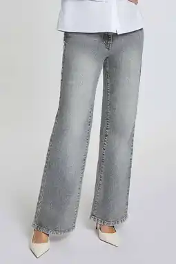 Wehkamp Morgan highwaist wide leg jeans grey denim aanbieding