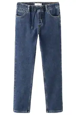 Wehkamp Mango Kids tapered jeans dark blue denim aanbieding