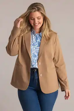 Wehkamp Yest Curve regular blazer travelstof camel aanbieding
