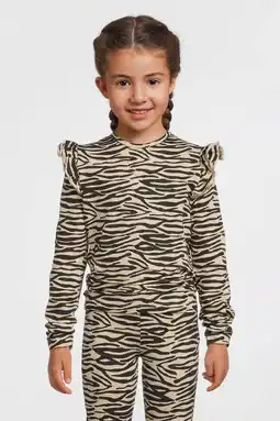 Wehkamp Orange Stars longsleeve met ruches Razi beige aanbieding