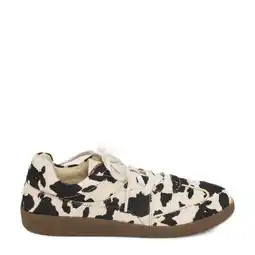 Wehkamp Fabienne Chapot leren sneakers met koeienprint beige/bruin aanbieding