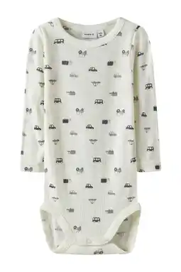 Wehkamp NAME IT BABY wollen romper wit/blauw/grijs aanbieding
