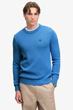 Wehkamp Superdry gebreide trui blauw aanbieding