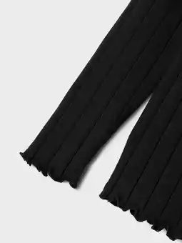 Wehkamp NAME IT KIDS ribgebreide longsleeve NKFNOLINE zwart aanbieding