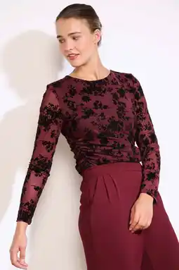 Wehkamp LOLALIZA mesh top donkerrood aanbieding