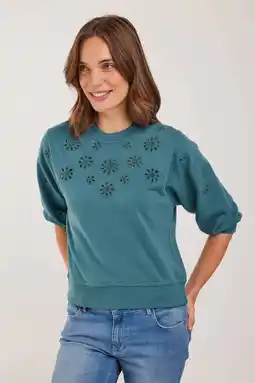 Wehkamp Didi gebloemde sweater blauw aanbieding