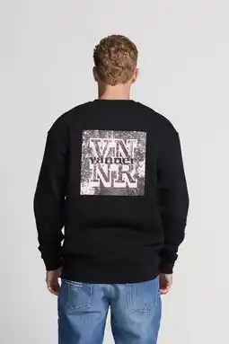 Wehkamp Vänner sweater met backprint zwart aanbieding